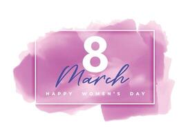 pink watercolor background for happy women's day vector