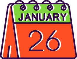 26th of January Filled Icon vector