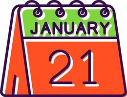 21st of January Filled Icon vector