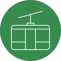 Cableway Line Circle color Icon vector