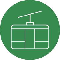 Cableway Line Circle color Icon vector