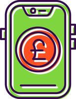 Pound Filled Icon vector