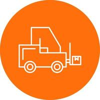 Forklift Line Circle color Icon vector