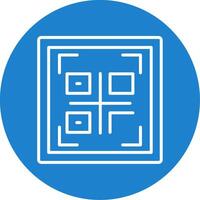 Qr Code Line Circle color Icon vector