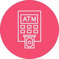 Atm Machine Line Circle color Icon vector