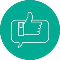 Positive Comment Line Circle color Icon vector