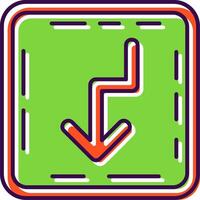 U turn Filled Icon vector