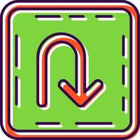 U turn Filled Icon vector