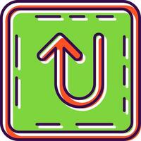 U turn Filled Icon vector