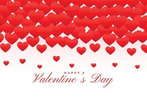 lovely red hearts pattern happy valentines day vector