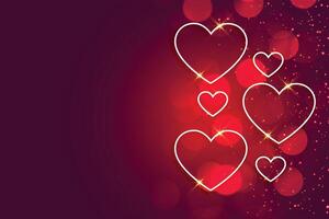 happy valentines day shiny hearts background with text space vector