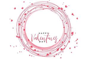 awesome hearts frame for valentines day vector