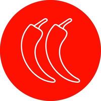 Chilli Line Circle color Icon vector