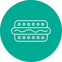 Hot Dog Line Circle color Icon vector