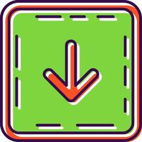 Down arrow Filled Icon vector