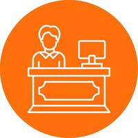 Reception Line Circle color Icon vector