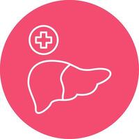 Liver Line Circle color Icon vector