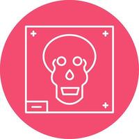 Skull X - ray Line Circle color Icon vector