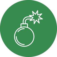 Bomb Line Circle color Icon vector