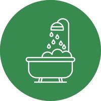 Bathtub Line Circle color Icon vector