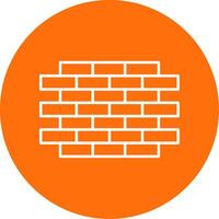 Brick Wall Line Circle color Icon vector