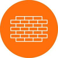 Brick Wall Line Circle color Icon vector