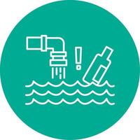 Water Pollution Line Circle color Icon vector