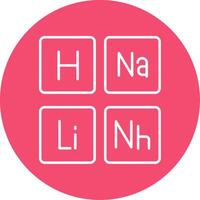 Periodic Table Line Circle color Icon vector