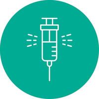 Syringe Line Circle color Icon vector