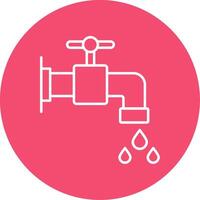 Water Tap Line Circle color Icon vector