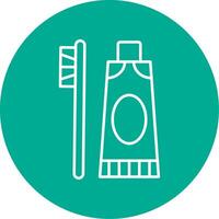 Toothpaste Line Circle color Icon vector