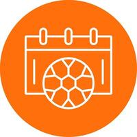 Football Schedule Line Circle color Icon vector