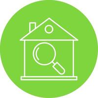 casa inspección línea circulo color icono vector