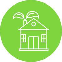 Eco House Line Circle color Icon vector