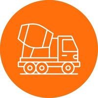 Concrete Mixer Truck Line Circle color Icon vector