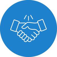 Handshake Line Circle color Icon vector
