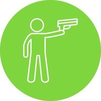 policía participación pistola línea circulo color icono vector