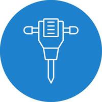 Jack Hammer Line Circle color Icon vector