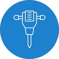 Jack Hammer Line Circle color Icon vector