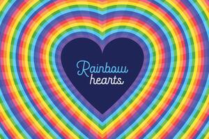 colorful rainbow hearts design background vector