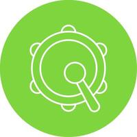 Tambourine Line Circle color Icon vector