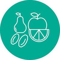 Fruit Line Circle color Icon vector