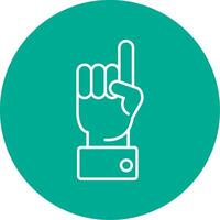 Raised Finger Line Circle color Icon vector