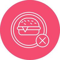 No Food Line Circle color Icon vector