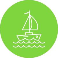 Yacht Line Circle color Icon vector