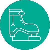 Ice Skate Line Circle color Icon vector