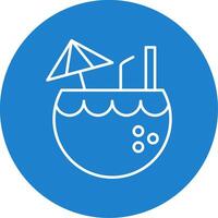 Coconut Line Circle color Icon vector