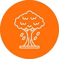 Tree Line Circle color Icon vector