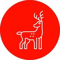 Reindeer Line Circle color Icon vector