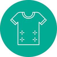 camisa línea circulo color icono vector